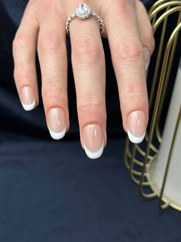 French Clasic Nude Oval Scurt-Unghii false lucrate manual