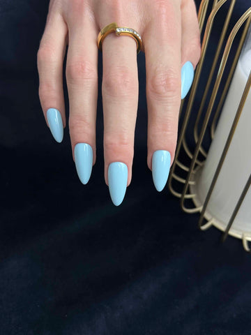 Baby Blue Migdală-Unghii false lucrate manual