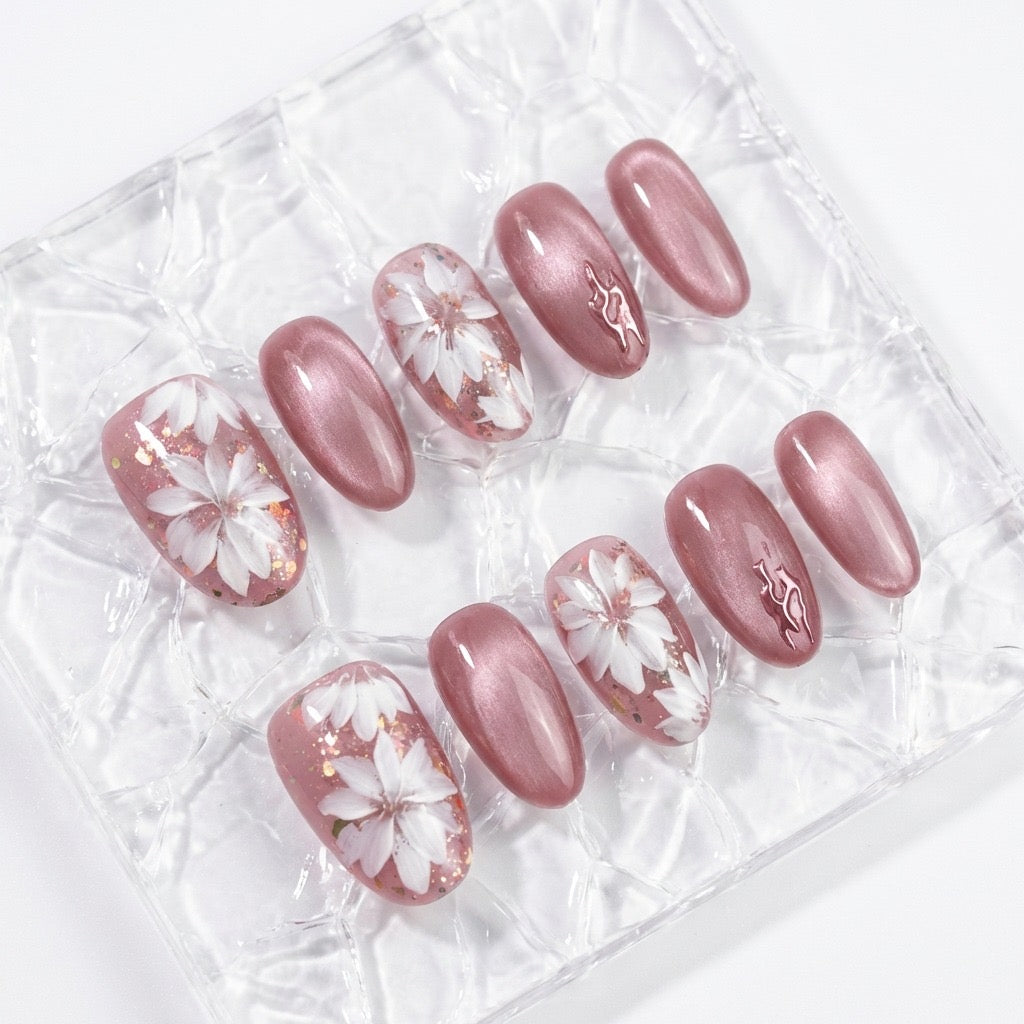 Rose Bloom oval-Unghii false lucrate manual