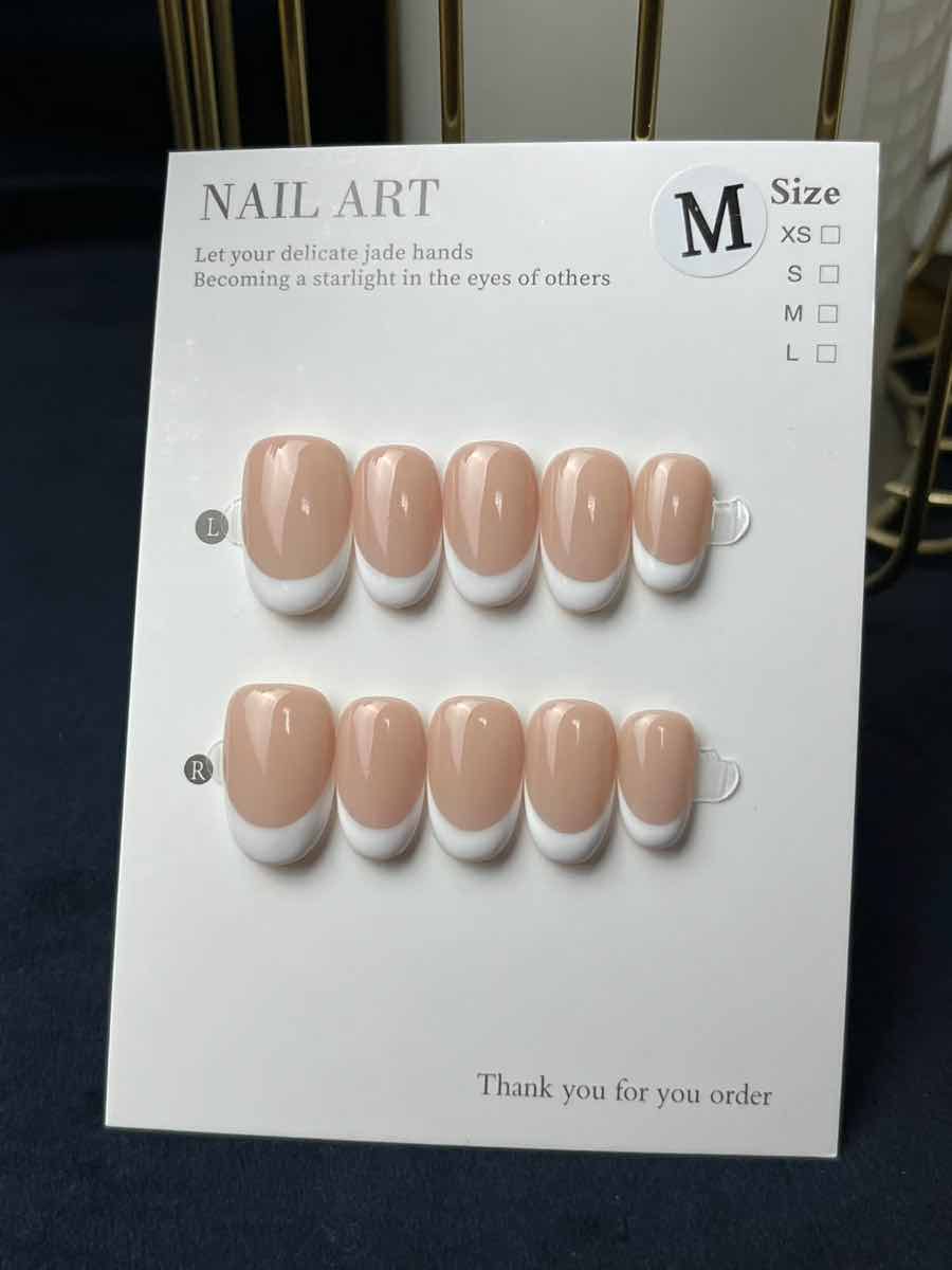 French Clasic Nude Oval Scurt-Unghii false lucrate manual